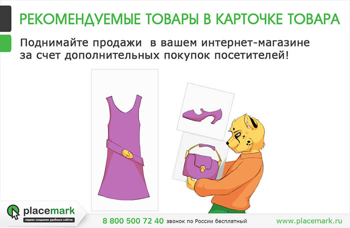 Подключение рекомендованных товаров на сайт placemark.ru